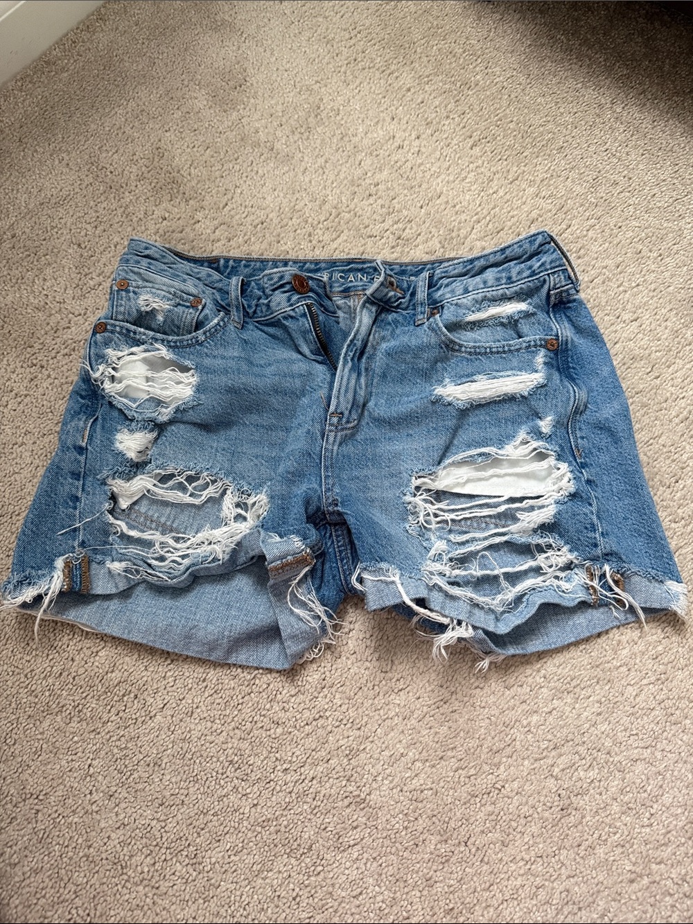American Eagle distressed Tom Girl shorts